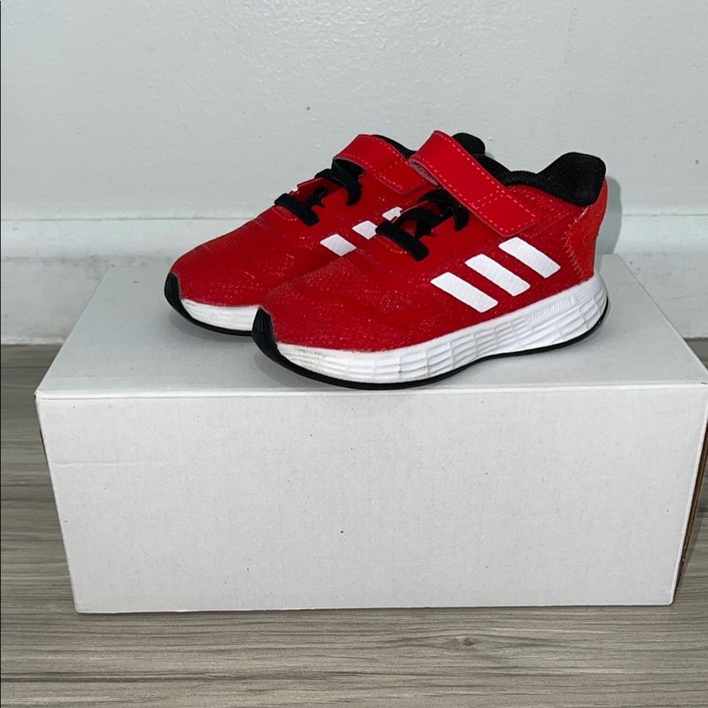 Adidas Duramo 10 EL Toddler Kids' Shoes Size 7K US Vivid Red/White/Black